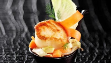 Mini-bouchées de noix de St Jacques au potiron et chicon
