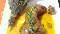 Lapin au romarin, sauce moutarde