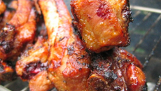 Cochon sucré et épicé et grillé