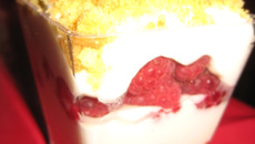 Tiramisu framboise fraîche, sablé breton