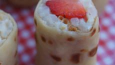 Makis sucrés à la fraise