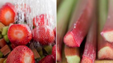 Charlotte à la fraise et à la rhubarbe