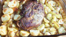 Rouelle de porc à la moutarde et vin blanc