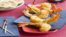 Puristes gambas panées aux crackers goût pizza
