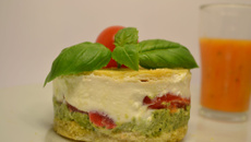 Milles feuilles de tomates et pesto