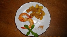 Crevettes poêlées aux pommes vertes