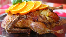 Chapon rôti à l'orange
