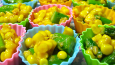 Asperges et maïs à la sauce miso