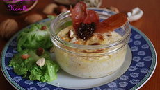 Soufflés au chèvre, au bacon et aux tomates confites...