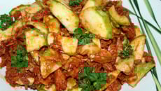 Carpaccio de courgettes ronde au thon à la tomate