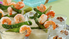 Verrine d'asperges crevettes