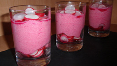 Mousse de betterave rouge et radis rose