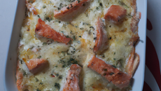 Gratin de saumon fumé aux chicons à la fourme d'Ambert