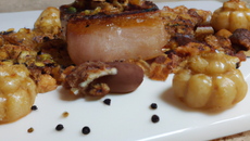 Croustillant de cochon et noix de St jacques aux 5 épices