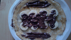 Crêpes aux bananes et au Nutella