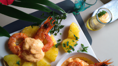 Crevettes épicées à l'ananas et crème coco