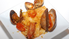 Pâtes aux fruits de mers et à la Poutargue