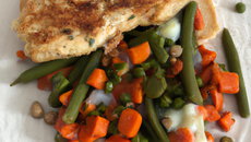 Escalope de dinde aux 3 légumes