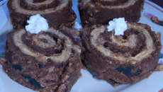 Roulé de Noël au chocolat et noix de coco