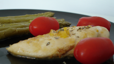 Emincé de volaille aux agrumes et asperges