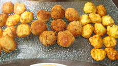 Boulettes de thon aux légumes et pommes noisettes