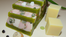 Terrine poireau, flocons de petit épeautre, salers