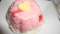 Mini bavarois chocolat blanc fraise mascarpone