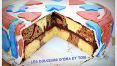 Gâteau damier thème France