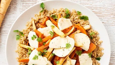 Quinoa, légumes grillés, mozzarella