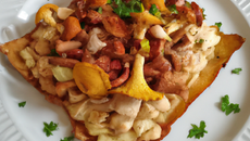 Mille-feuilles d'andouillette aux girolles