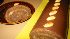 Gâteau roulé au chocolat et café