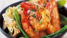 Salade de crevettes aux pois gourmands