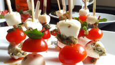 Brochettes tomates mozza