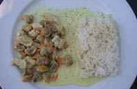 Emincé de poulet aux coques sauce curry