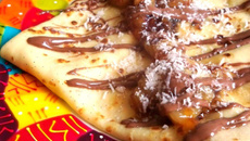 Crêpes vanillées - choco banane caramélisée coco !