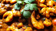 Curry de crevettes sauce tomate