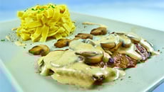 Escalope de veau et champignons à la crème