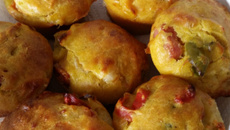 Muffins au chorizo et poivrons rouges