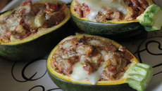 Courgettes farcies aux coques