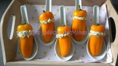 Mini-poivrons farcis au crabe en bouchées apéritives maison