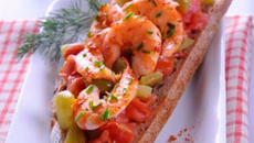 Tartine aux crevettes
