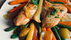 Poulet aux légumes et au vinaigre de vin