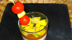 Légumes acidulés sur douceur fromagère