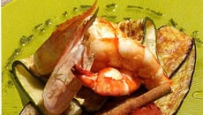 Gambas Cameron à la plancha, confiture de tomate