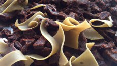 Pâtes aux magrets séchés