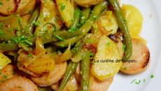 Poêlée de pommes de terre, haricots et boudin de Rethel