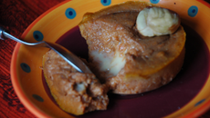 Fondant de potimarron, châtaignes et chèvre