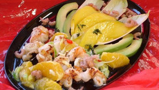 Salade de scampis à la mangue