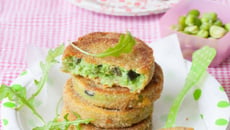Galettes de fèves et aubergines confites