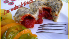 Moelleux aux herbes de Provence au cœur coulant de tomates